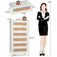thumbnail image 2 of Crestlive Products Rattan Dresser Storage Tower, Tall Fabric Dresser, Chests of Drawers, Wood Top - Organizer Unit for Bedroom, Hallway, Entryway, Closets (White, 6 Drawers), 2 of 8