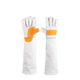 thumbnail image 1 of Safety Work Leather Welding Animal Handling Gloves Bite Proof rips Vet Training Scratch, 1 of 6