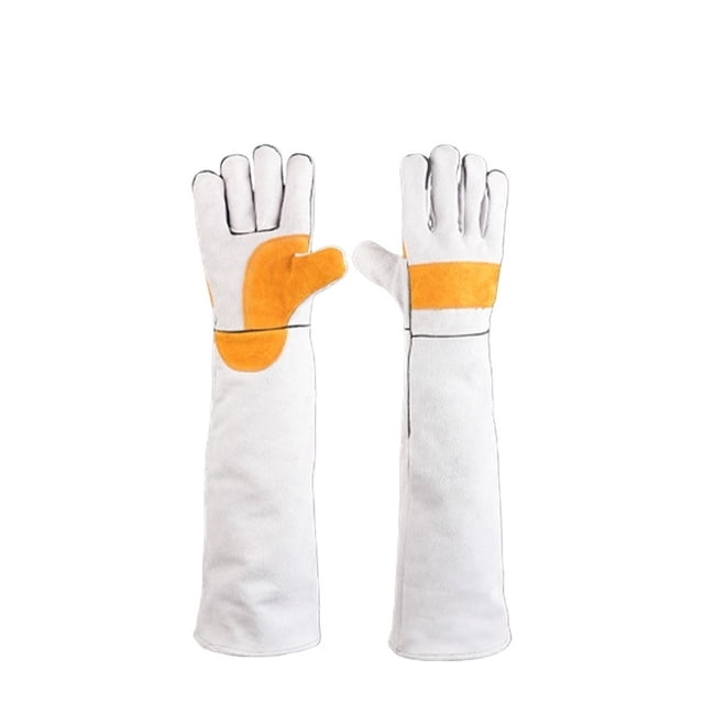 Safety Work Leather Welding Animal Handling Gloves Bite Proof rips Vet Training Scratch