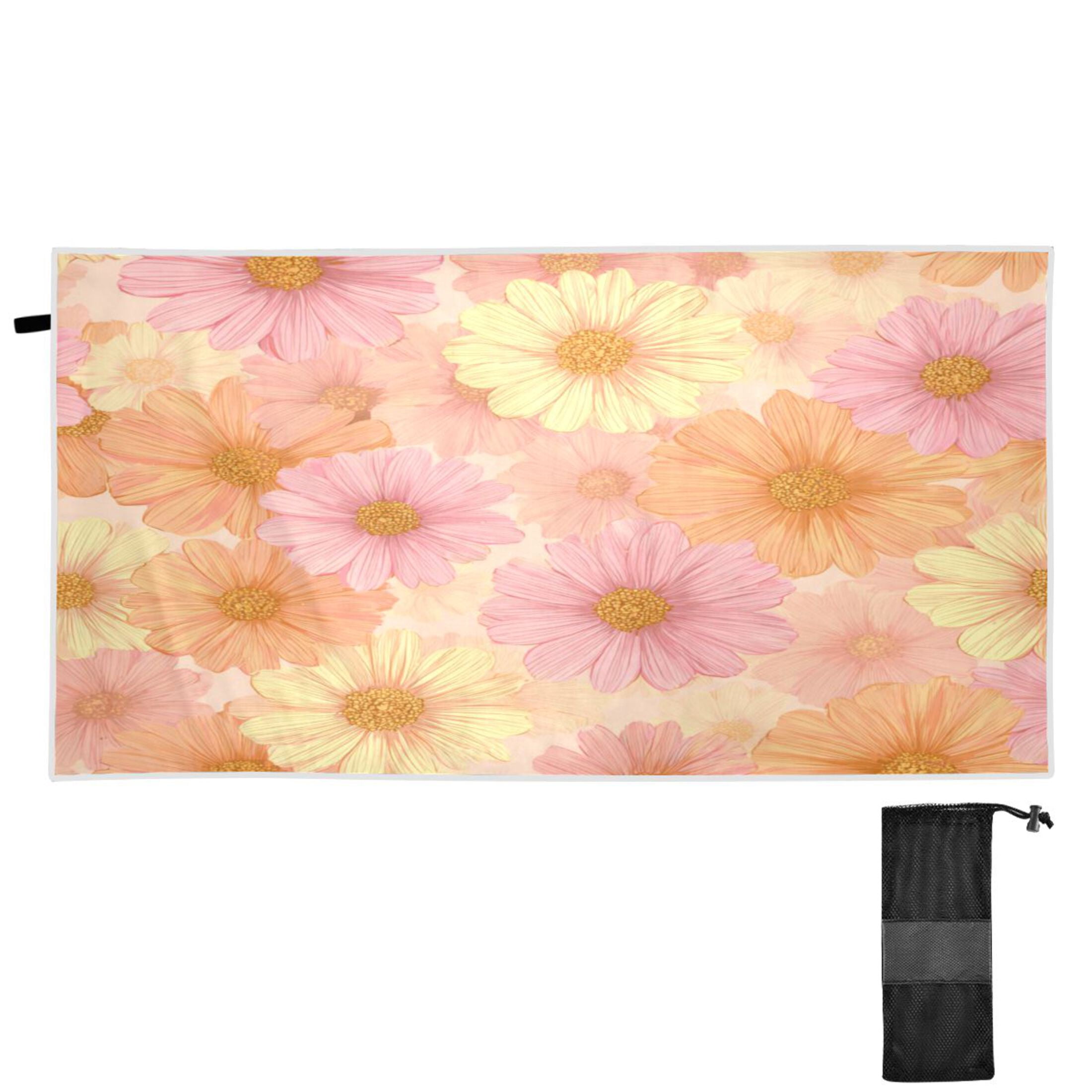 Qxltty Pink Daisies Beach Towel Sand Free Bath Towel Absorbent Quick Dry Soft Lightweight Blanket for Travel Gym Camping 71x31in
