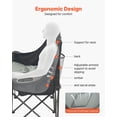thumbnail image 4 of Oversized Double Camping Chair 660 lbs Heavy Duty Two Person Foldable Chair with Dual Cup Holders Wine Glass Holders Magazine Straps and Carry Bag for Outdoor Beach Camping Use, 4 of 12