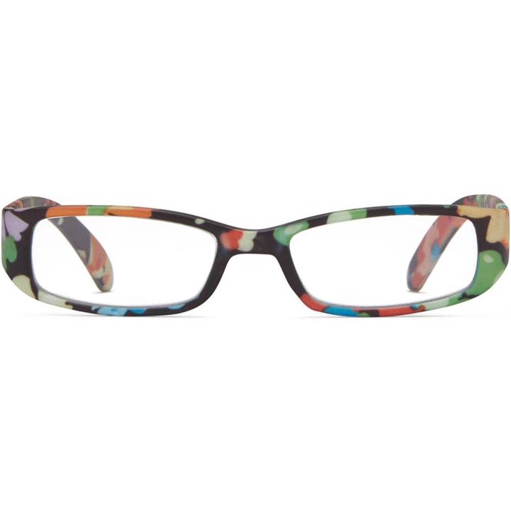 Wink by ICU Eyewear Reading Glasses Black Rectangle with Floral Pattern