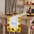 thumbnail image 2 of Table Runners 72 Inches Long Dress Scarves, Sunflowers Farmhouse Kitchen/Dining Table Runner, Coffee Tablerunners, Yellow Flowers Summer Botanical Pastoral Wooden 18x72 Inch, 2 of 9