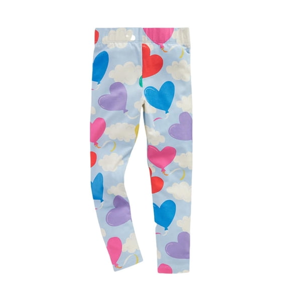 THDHVS Girls Leggings,Leggings for Girls,Toddler Girls Capris Leggings Crop Fall Print Leggings for School Wearing Light Blue 2-3 Years