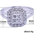 thumbnail image 2 of silver rings for women 925 Wedding Rings Jewelry White Rings 6-10 Ring Inlaid Rhinestone Cubic Zirconia Engagement Promise Eternity Ring silver rings set non tarnish #08 Silver,6, 2 of 6