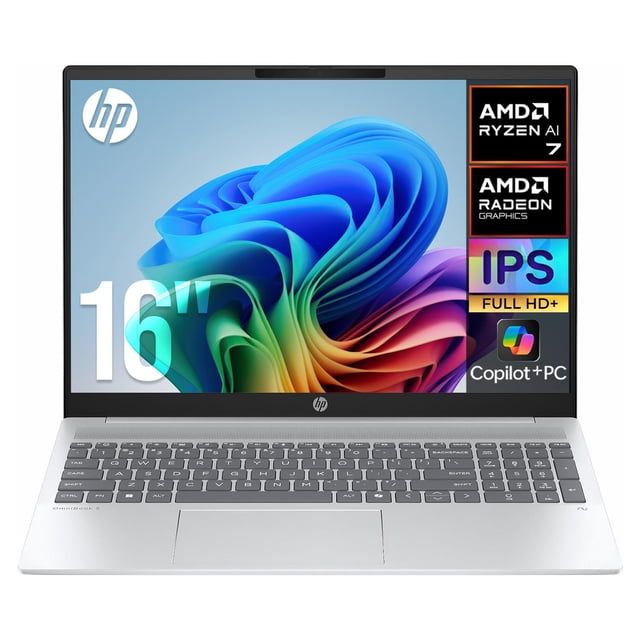 Laptop AI PC HP OmniBook 5 Ryzen AI 7 350 NPU 50 TOPS 16GB LPDDR5x 512GB SSD Pantalla 16" IPS FHD+ Teclado Ingles Copilot+ PC