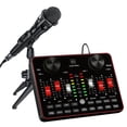 thumbnail image 1 of Paquete de micrófonos para podcasts, mezclador de audio Tenlamp G1 con micrófono de 3.5 mm, 1 of 9