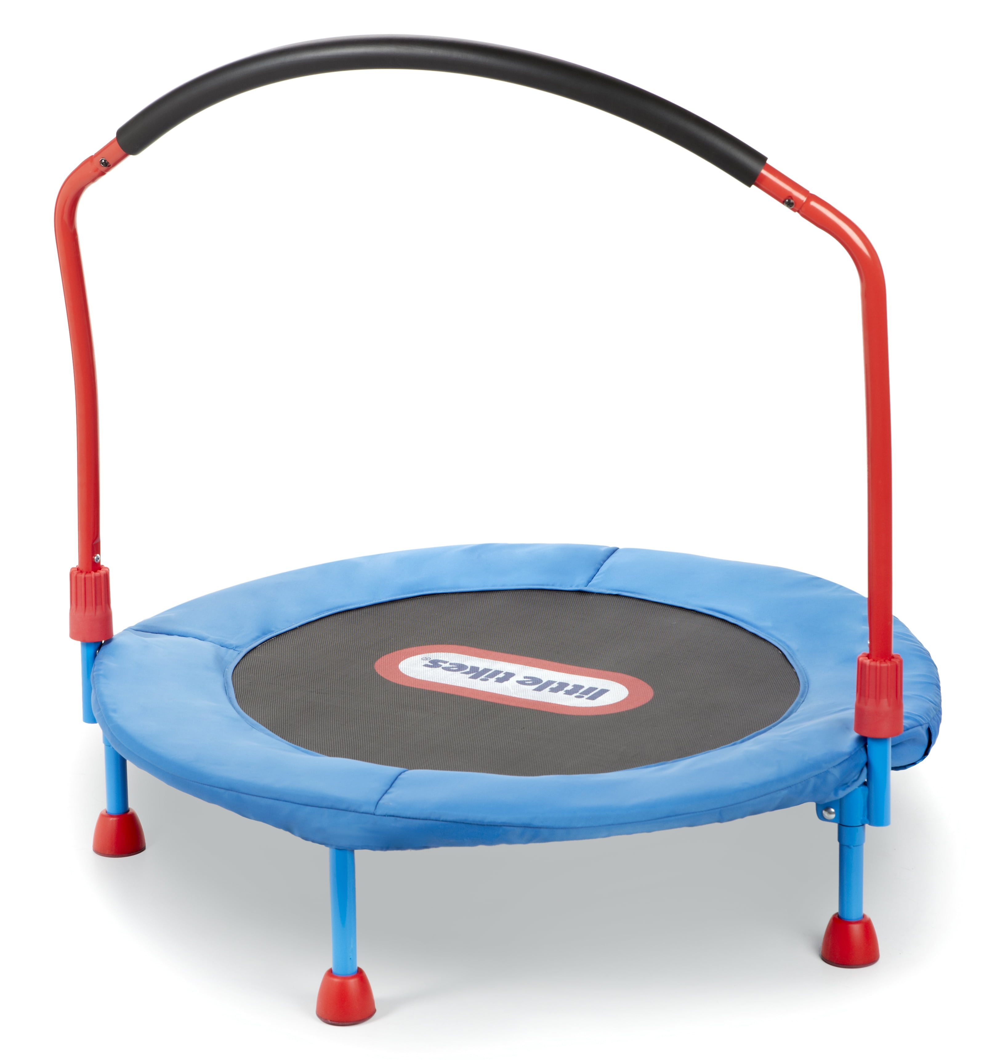 Little Tikes Easy Store 3-Foot Trampoline, with Hand Rail, Blue