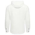 thumbnail image 4 of XuJwPNcy Mens T-Shirts Long Sleeve Button Down Shirts Shacket Drawstring Hooded Tops Breathable Work Clothes with Pockets, 4 of 7