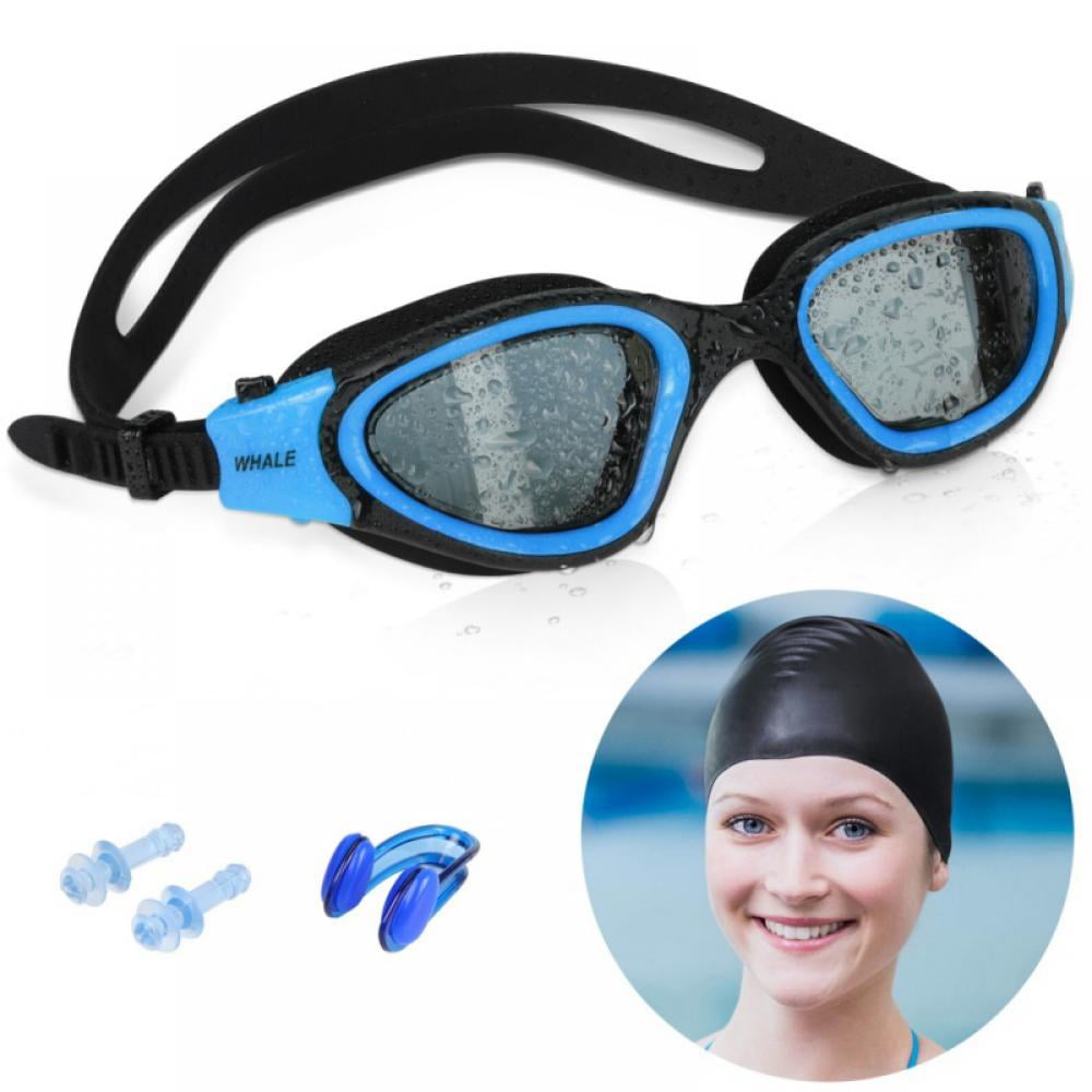 Anti Fog UV Protection kids men Swimming Goggles Swim Googles attached Earplugs. 