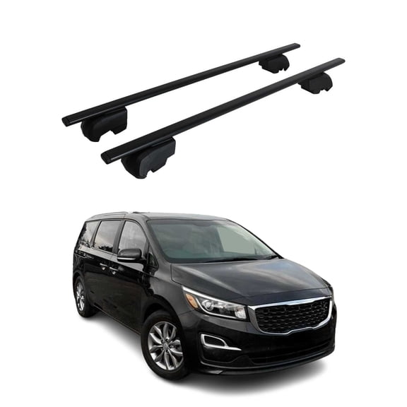 Roof Racks Luggage Carrier Cross Bars Iron for Kia Sedona 2014-2021 Black 2Pcs