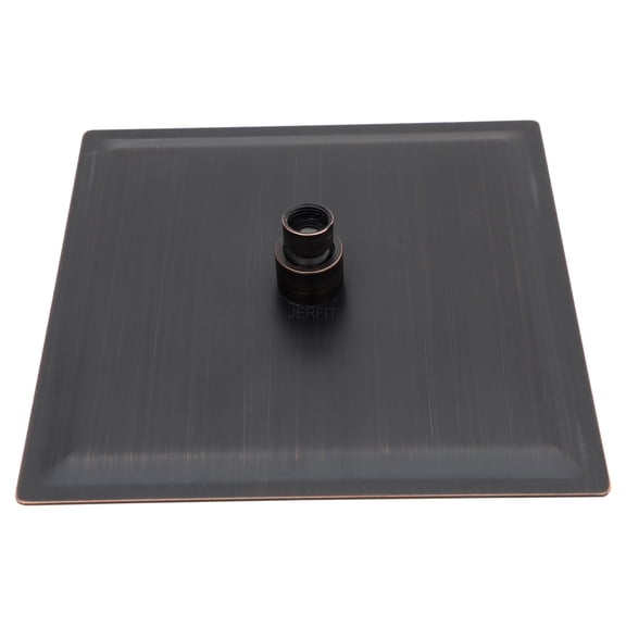 JERFIT 16 Inch Square Rainfall Shower Head, Oil Rubbed Bronze, Wall or Ceiling Mount Stainless Steel Showerhead with Easy Clean Nozzles