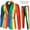 004 Multicolor, variant on Men Blazer Slim Fit Rainbow Print Suit Jacket Vest and Suit Pants Evening Party Dinner Formal Wear 3 Pcs Set