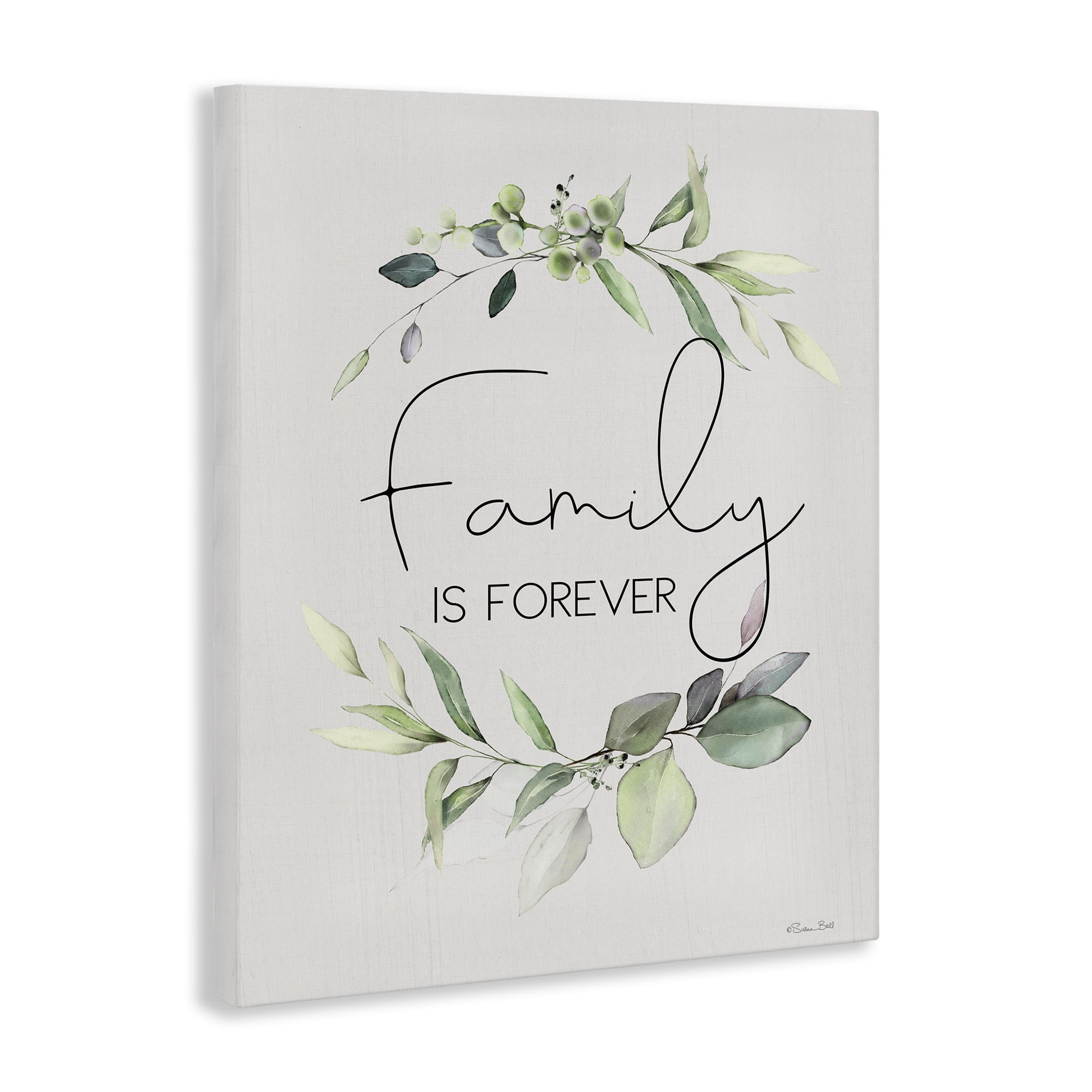 Stupell Industries Family Is Forever Botanical & Floral Painting Gallery Wrapped Canvas Art Print Wall Art, 36 x 48