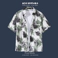 thumbnail image 5 of Bxsruta Men's Hawaiian Shirt Short Sleeve Tropical Floral Print Button Down Casual Lightweight Beach Vacation Shirt, 5 of 6