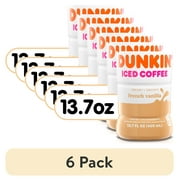 (6 pack) Dunkin' French Vanilla, Iced Bottled Coffee Drink, 13.7 fl oz
