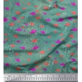thumbnail image 1 of Soimoi Moss Georgette Fabric Bubbles & Fish Ocean Decor Fabric Printed Yard 42 Inch Wide, 1 of 1