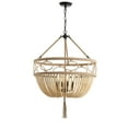thumbnail image 4 of SAFAVIEH Whitley 4-Light Nautical Beaded Pendant, Brown Wooden Finish, 4 of 5