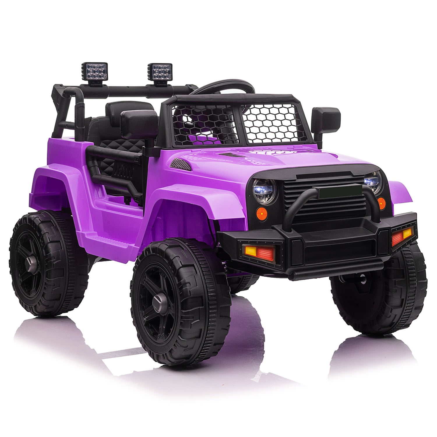 CIPACHO 12V Kids Ride On Car Truck, Battery Powered Vehicle with Remote Control, LED Lights, MP3 Music, Toy Gift for Children, Purple