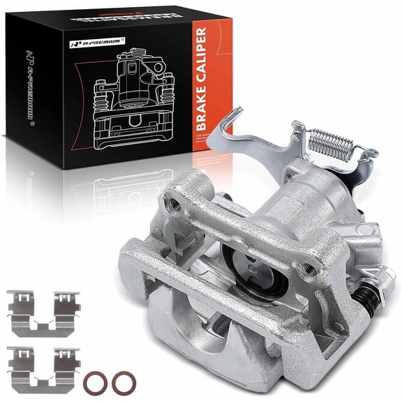A-Premium Disc Brake Caliper Assembly with Bracket Compatible with Select Mazda Models - 3 2014-2018, 3 Sport 2014-2018 - Rear Right Passenger Side