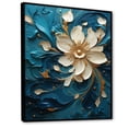 thumbnail image 2 of Designart "Teal Spiral Of Majestic Motion II" Abstract Spirals Floater Framed Wall Art Living Room, 2 of 5