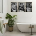 thumbnail image 3 of Hieng Funny Dinosaur Bathroom Wall Art Dinosaur on Toilet Canvas Print Painting Black And White Animal in Bathtub Wall Decor Artwork for Kids Room Restroom Home Decoration, 3 of 6
