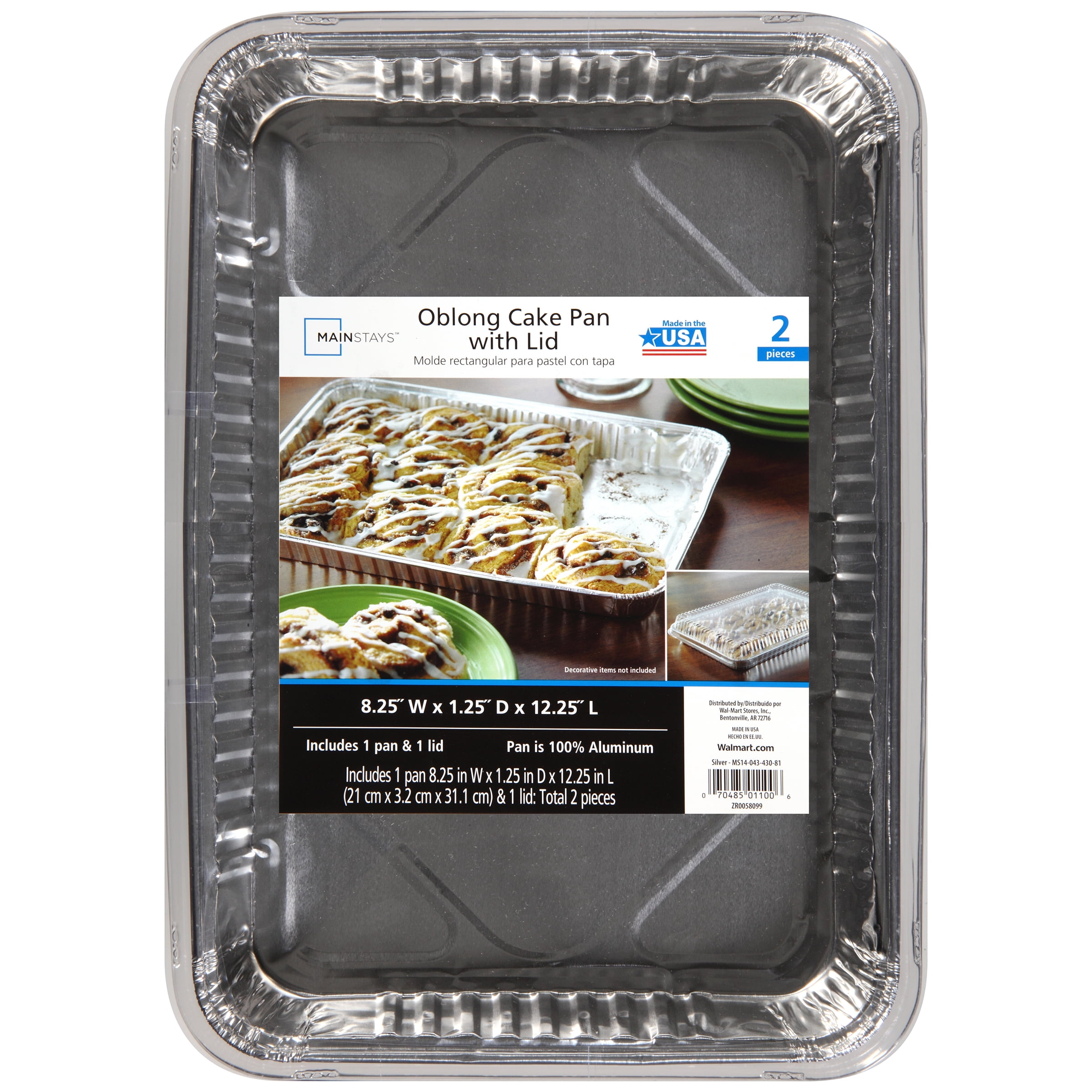 Mainstays Oblong Cake Pans with Lids, 2 Count