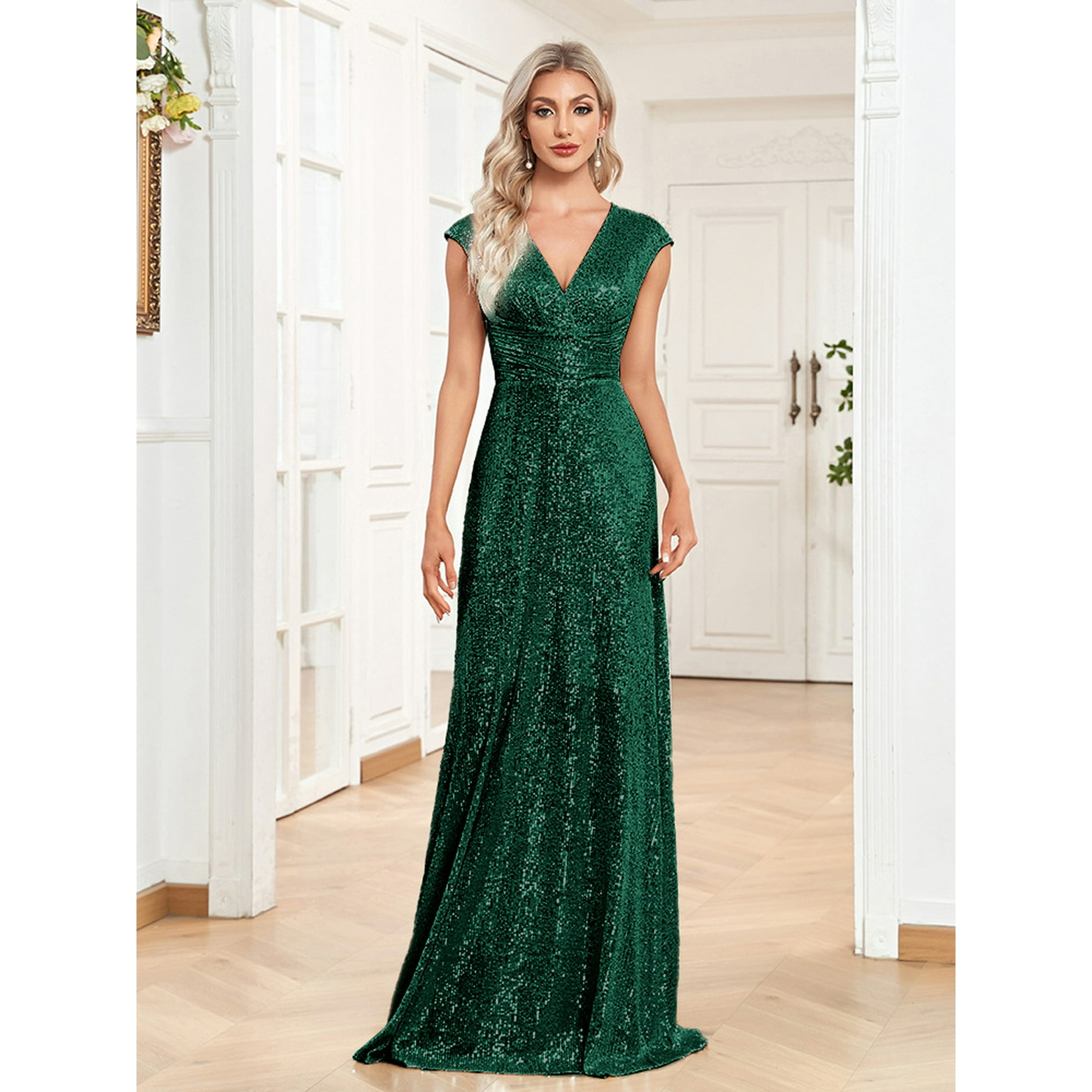 Robe de Mariée Robes d'Invité de Mariage pour Femmes sexy Col en V