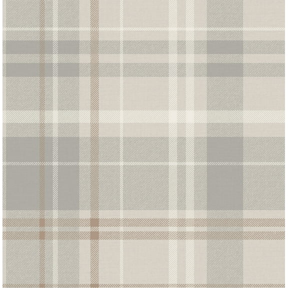 Fine Decor Hester Light Grey Plaid Wallpaper