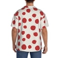 thumbnail image 3 of Sikiie Abstract Red Polka Dot Men's Wrinkle Free Untucked Cuban Shirt Business Casual Button Down Shirts Short Sleeve ShirtLarge, 3 of 5