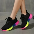 thumbnail image 6 of Lace-up Mesh Shoes With Rainbow Sole Design Fashion Walking Running Sports Shoes Sneakers For Women, 6 of 6