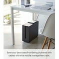thumbnail image 4 of Yamazaki Home Rolling Cable Management Box, Black, Steel, Wheels, Minimal Assembly, 4 of 7