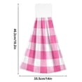thumbnail image 2 of Dailycode Kitchen Wash Cloths with Hanging Loops Absorbent Absorbent Quick Drying Hand Towels, 2 Pack, Pink Gingham, 2 of 7
