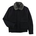 thumbnail image 1 of Tasso Elba Mens Faux-Fur Collar Aviator Jacket, Blue, X-Large, 1 of 1