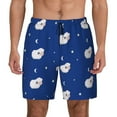 thumbnail image 3 of Uemuo Moon Lamb Pattern Mens Swim Trunks Quick Dry Board Shorts with Mesh Lining, Stretch Beach Shorts Quick Dry No-Chafing Board Shorts-, 3 of 9