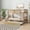 Natural, variant on HICOMILA Twin Over Twin Rubber Wood Bunk Bed with Pull Out Trundle, Convertible into 2 Separate Twin Beds, Built-In Ladder & Full Safety Guardrails, Espresso