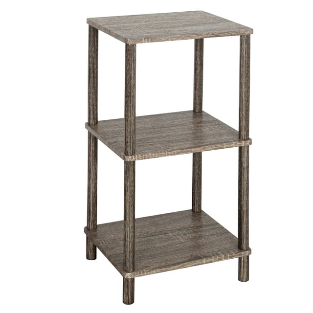 Nola Home 3-Tier End Table, Side Table, Multipurpose Shelf, Easy Turn Assembly, Grey