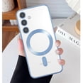 thumbnail image 1 of Plating Clear Wireless Cover For Samsung Galaxy S24 S23 S22 S21 S20 FE Ultra Plus Case Note 20 Ultra MagSafe Magnetic Shell Lens Light Blue For Galaxy S22, 1 of 5