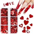 thumbnail image 3 of 6 Rejillas Corazón Rojo Brillo De Uñas Lentejuelas Corazón 3d Pegatinas De Arte De Uñas Calcomanías Brillo De San Valentín Para Diseño De Uñas Amor Escamas De Uñas Día De San V, 3 of 4