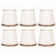 thumbnail image 1 of Pantallas de tela de malla con borde dorado beige, juego de 6, con clip para candelabros y luces de techo E14, 1 of 8