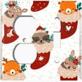 thumbnail image 4 of Metal Light Switch Plate Cover Forest Animal Christmas Stockings XMS003, 4 of 13