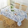 thumbnail image 2 of Summer Tablecloths Rectangle 60x84 Inch, Washable Reusable Nautical Table Cloth, Spill Proof Coastal Blue Fabric Decoration for Picnic Beach Party Outdoor, 2 of 7
