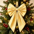thumbnail image 4 of Christmas Tree Topper Yellow Bow Giant Bow Decor Large Decorative Ribbon Ornament for Holiday Wedding Party Room Backdrop Door Wall Christmas Decorations Indoor, 4 of 4