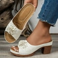 thumbnail image 6 of Mostsola Sandals for Women 2025 Boho Dress Shoes Backless Heels Summer Casual Slip on Shoes Pumps, 6 of 9