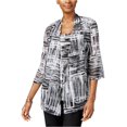 thumbnail image 2 of JM Collection Womens Layered-Look Pullover Blouse, Black, Small, 2 of 2