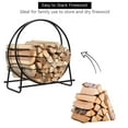 thumbnail image 6 of Gymax 30'' Tubular Steel Log Hoop Firewood Storage Rack Holder Round Display, 6 of 10