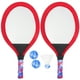 thumbnail image 1 of 1 par de raquetas de tenis para niños, raquetas ovaladas de bádminton para jugar, accesorios de juego para jardín de infantes, escuela primaria, deportes al aire libre (rojas), 1 of 7