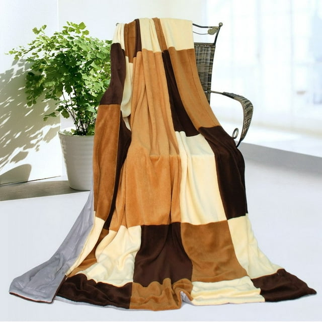 Manta Onitiva Soft Coral Fleece Patchwork 150x200 cm