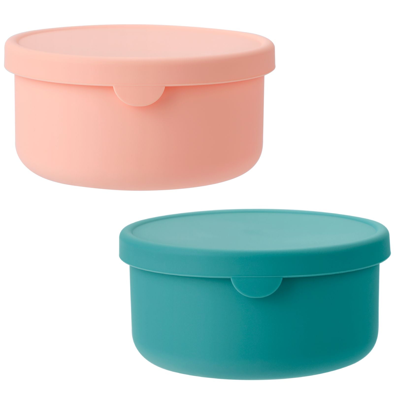 2pcs Silicone Bowls with Lids Set, Reusable Food Container with