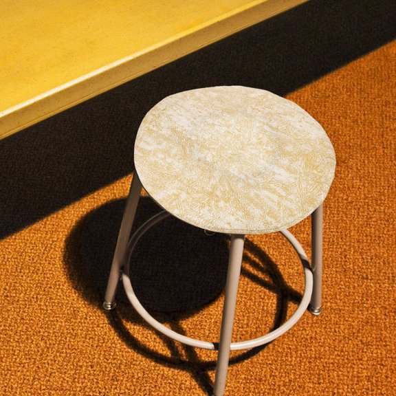 FOMIYES Elastic Seat Cover Round Beige Fabric Easy Installation General Users 1Set